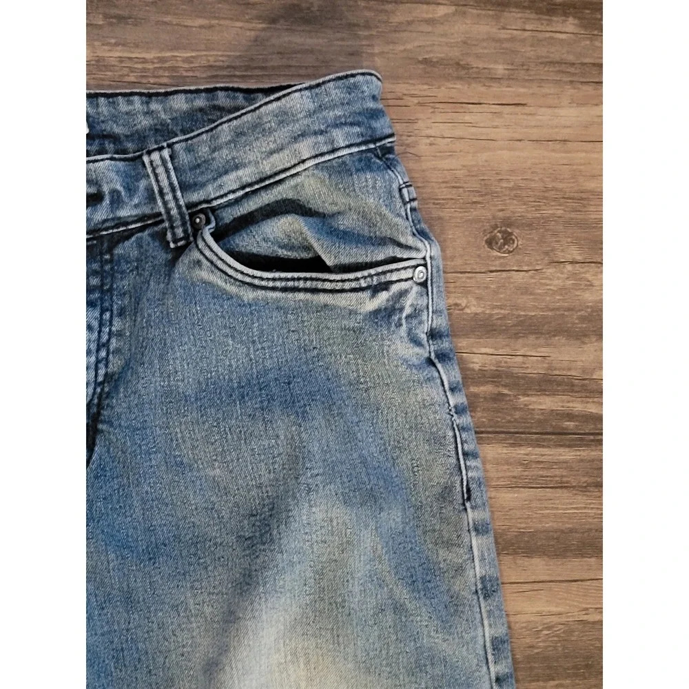 Stitches & Rivets Mens Light Wash‎ Slim Fit Stretch Blue Jeans 34x32